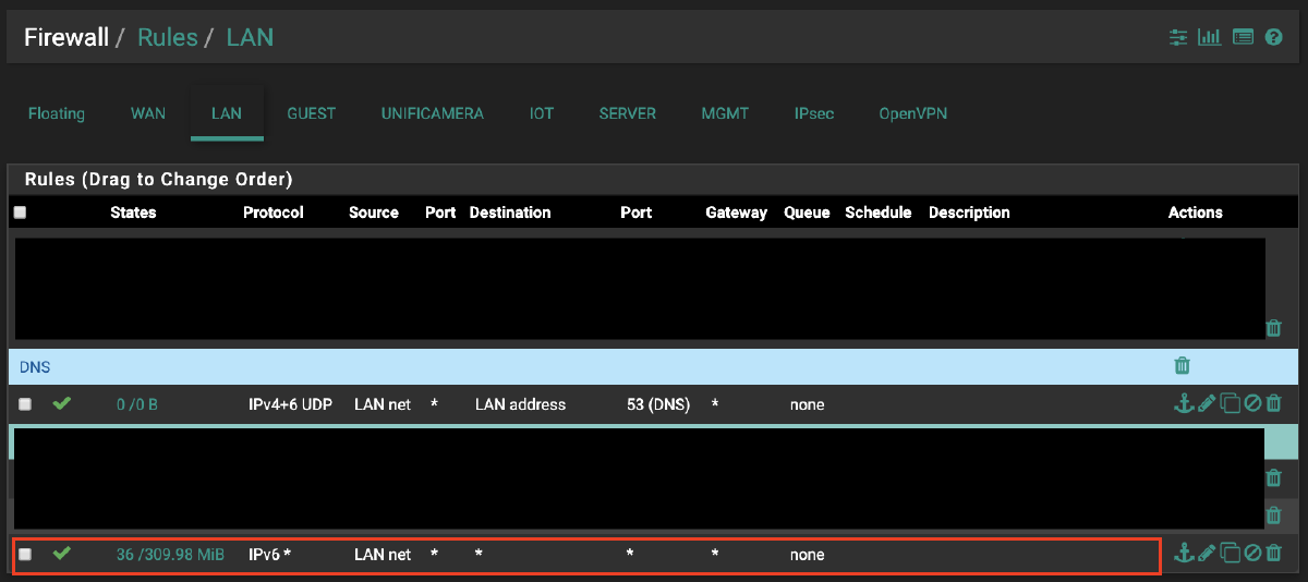 LAN Firewall Rules