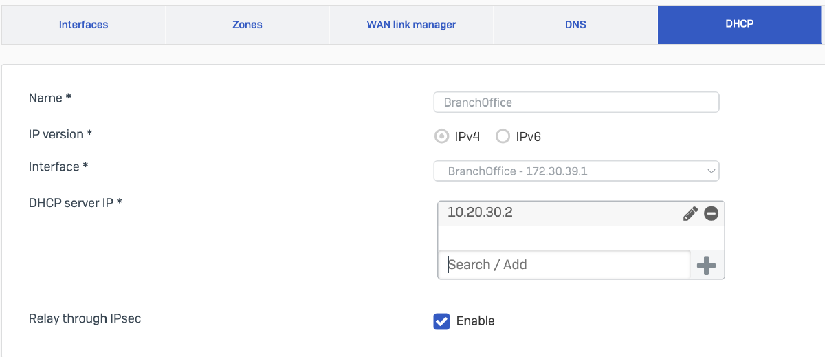 Branch Office DHCP Relay